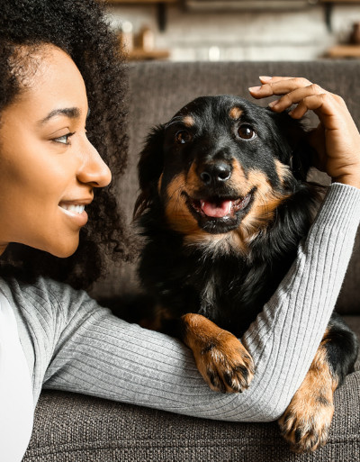 Woman and dog